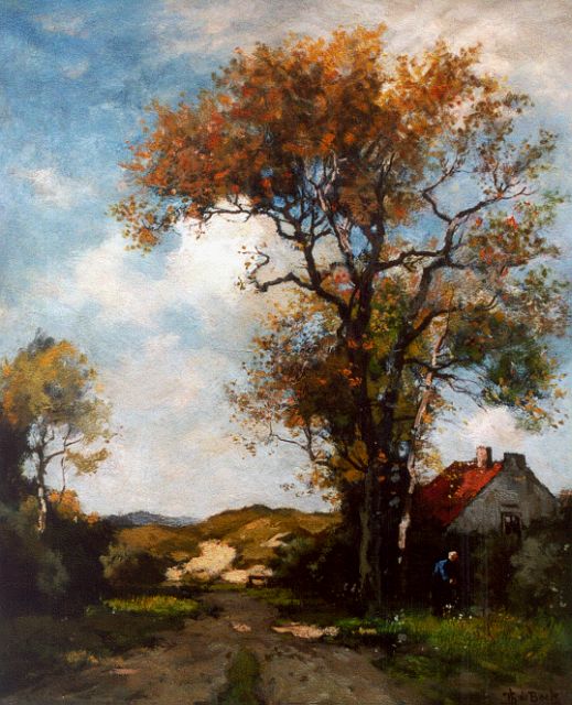 Théophile de Bock | Boerderij achter de duinen, olieverf op paneel, 60,9 x 49,7 cm, gesigneerd r.o.
