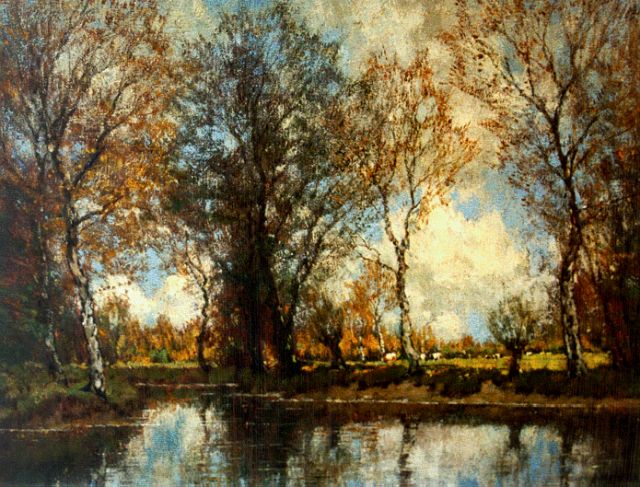 Arnold Gorter | Vee bij een beek, olieverf op doek, 32,3 x 42,1 cm, gesigneerd r.o.