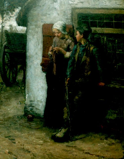 Bernard Blommers | De hofmakerij, olieverf op doek, 54,0 x 42,5 cm, gesigneerd r.o.