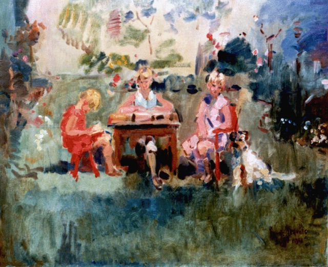 Isaac Israels | Drie zusjes, olieverf op doek, 65,8 x 80,2 cm, gesigneerd r.o. en gedateerd Aug. 1931