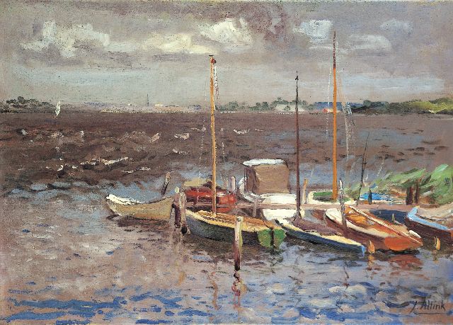 Jan Altink | Het Paterswoldsemeer bij Groningen, olieverf op doek, 50,0 x 70,2 cm, gesigneerd r.o.