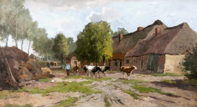 Johan Frederik Cornelis Scherrewitz | Huiswaarts, olieverf op doek, 60,5 x 110,4 cm, gesigneerd l.o.