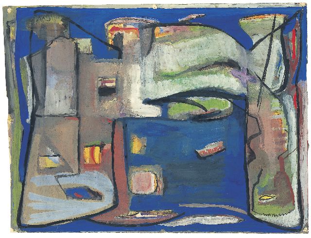 Geer van Velde | Zonder titel, gouache op papier, 44,7 x 59,0 cm, gesigneerd r.o. met initialen