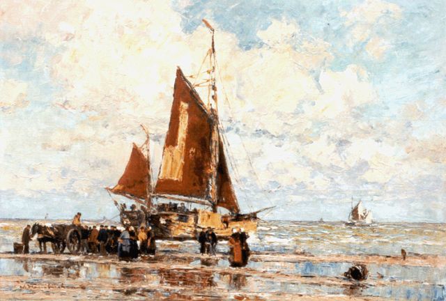 Wilhem Hambüchen | Strandgezicht, Katwijk, olieverf op doek, 45,4 x 65,2 cm, gesigneerd l.o.