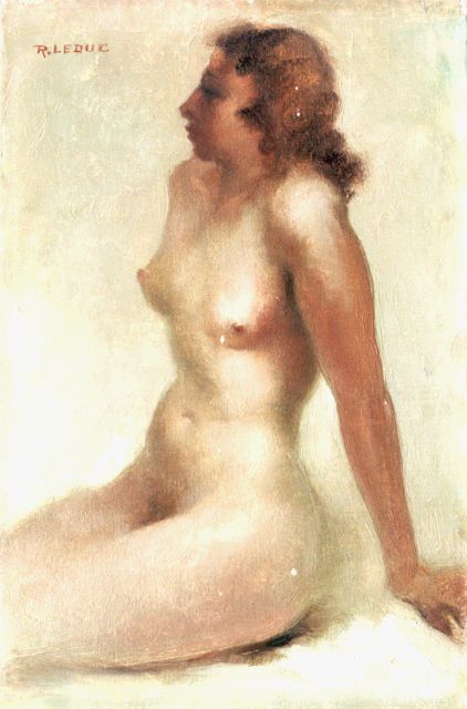 René Leduc | Naakt, olieverf op doek, 32,6 x 22,0 cm, gesigneerd l.b.