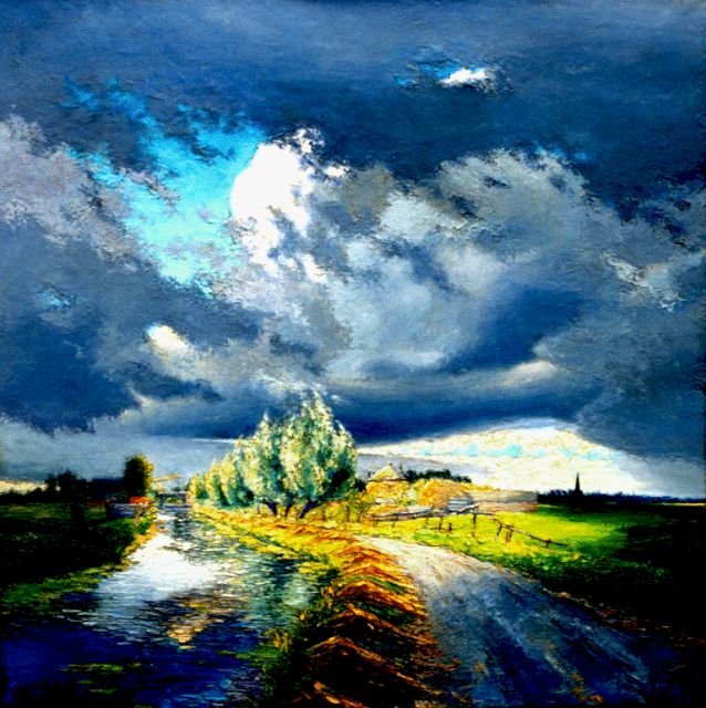 Henk de Jong | Hollandse luchten, olieverf op doek, 70,0 x 70,3 cm, gesigneerd r.o. en gedateerd '38
