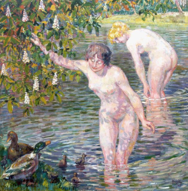 Raphael Dubois | Voorjaars-idylle, olieverf op doek, 120,5 x 120,2 cm, gesigneerd r.o. en gedateerd 1917