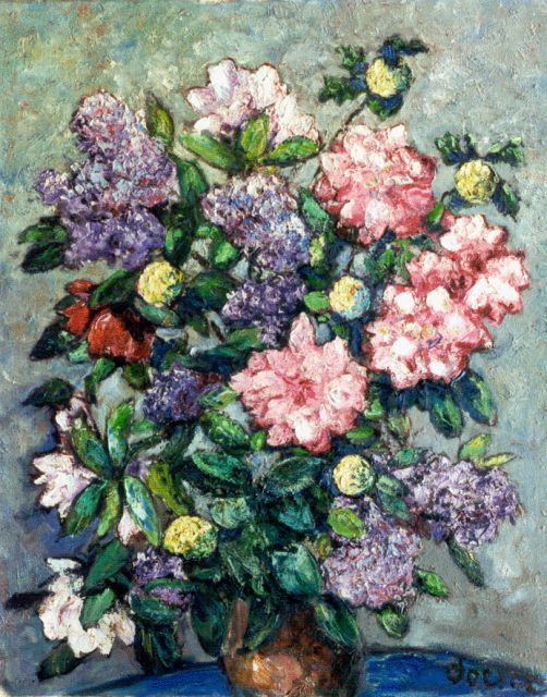 Jacobus Doeser | Bloemstilleven, olieverf op doek, 96,7 x 78,2 cm, gesigneerd r.o.