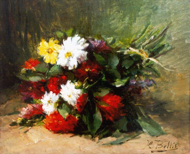 Hubert Bellis | Zomerboeket, olieverf op doek, 38,4 x 46,3 cm, gesigneerd r.o.
