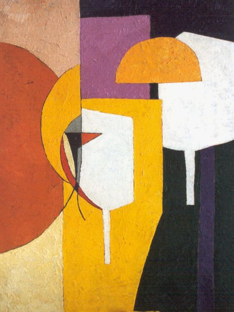 Denise Mannoni | La forêt, olieverf op paneel, 83,0 x 60,8 cm, gesigneerd l.o. met ini en verso gedateerd 1957
