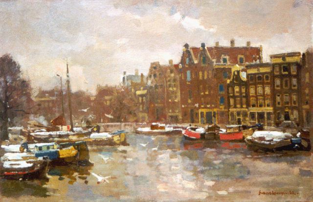 Frans Langeveld | Gezicht in Amsterdam, olieverf op doek, 40,5 x 60,5 cm, gesigneerd r.o.