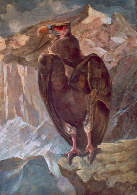 Jan Luitzen de Vries | Gier op de uitkijk, olieverf op doek, 100,5 x 69,9 cm, gesigneerd l.o.