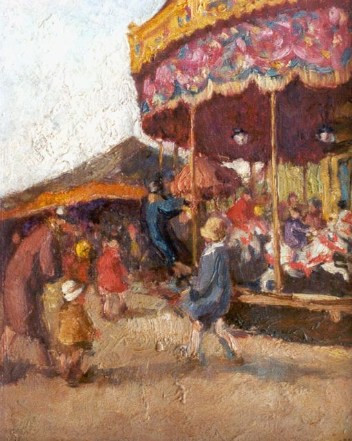 Abraham Fresco | Kermis, 30,0 x 24,5 cm, gesigneerd r.o.