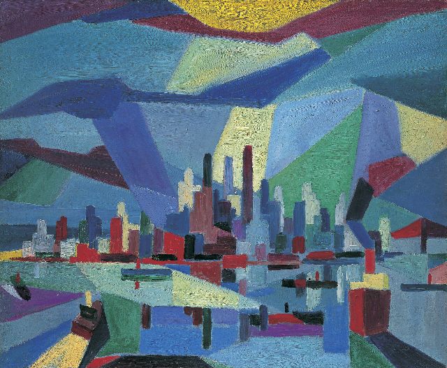 Adriaan Lubbers | South Ferry, olieverf op doek, 59,5 x 72,6 cm, gesigneerd verso en verso gedateerd 1953