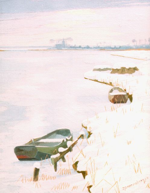 Dirk Smorenberg | Winters plasgezicht, olieverf op doek, 44,3 x 34,6 cm, gesigneerd r.o. en gedateerd '24