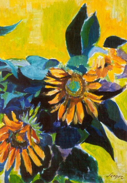 Frederick Bedrich Serger | Zomerbloemen, olieverf op doek op schildersboard, 44,3 x 31,2 cm, gesigneerd r.o. en te dateren na 1939