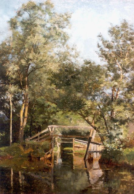 Willem Bastiaan Tholen | Bruggetje te Giethoorn, olieverf op doek op paneel, 42,2 x 29,5 cm, gesigneerd l.o. en gedateerd '81