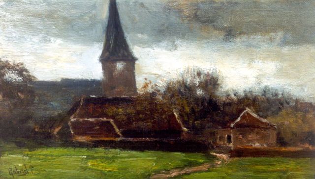 Constan Gabriel | Gezicht op Epe, olieverf op doek op paneel, 16,3 x 27,5 cm, gesigneerd l.o.