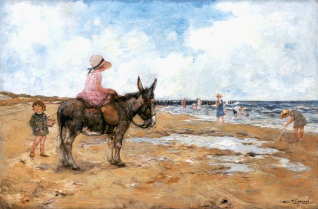Kees Koppenol | Ezeltje rijden, olieverf op doek, 40,3 x 60,3 cm, gesigneerd r.o.