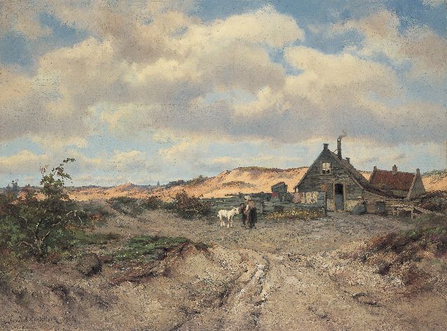 Jan H.B. Koekkoek | Duinlandschap met vissershut, olieverf op doek, 86,7 x 117,4 cm, gesigneerd l.o. en gedateerd 1901