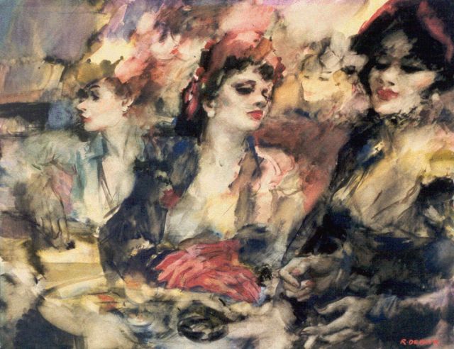 Raphaël de Buck | Drie vrouwen, aquarel op papier, 52,0 x 67,4 cm, gesigneerd r.o.