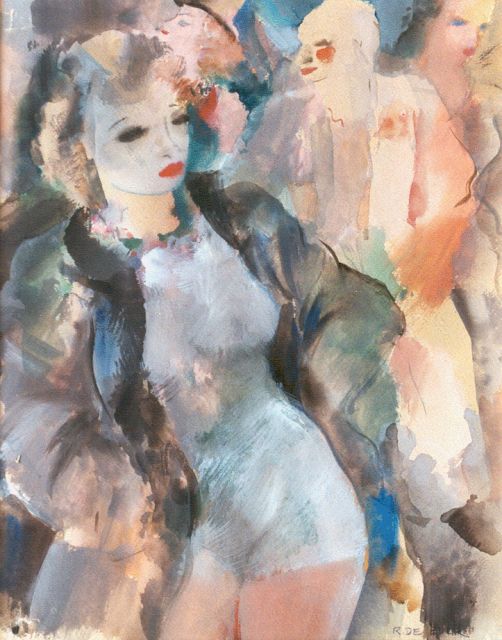 Raphaël de Buck | Circusartieste, aquarel op papier, 31,3 x 24,6 cm, gesigneerd r.o.