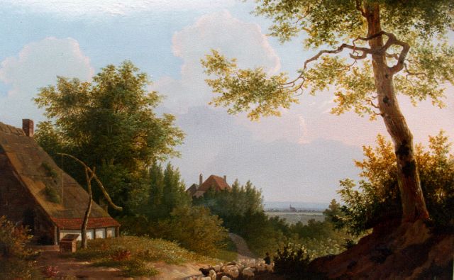 Verheggen H.F.  | Romantisch boerenlandschap, olieverf op paneel 31,4 x 43,5 cm, gesigneerd r v/h mi