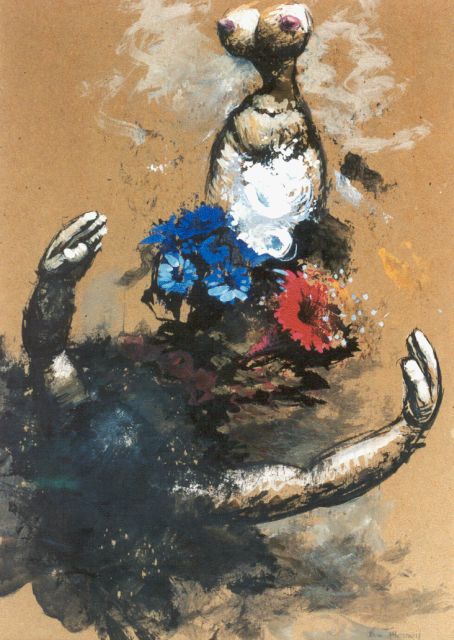 Jan Hoowij | Desire, gouache op karton, 49,8 x 34,1 cm, gesigneerd r.o. en gedateerd 1941
