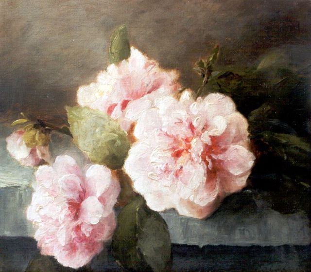 Frederika Breuer-Wikman | Rozen, olieverf op doek, 24,0 x 27,3 cm