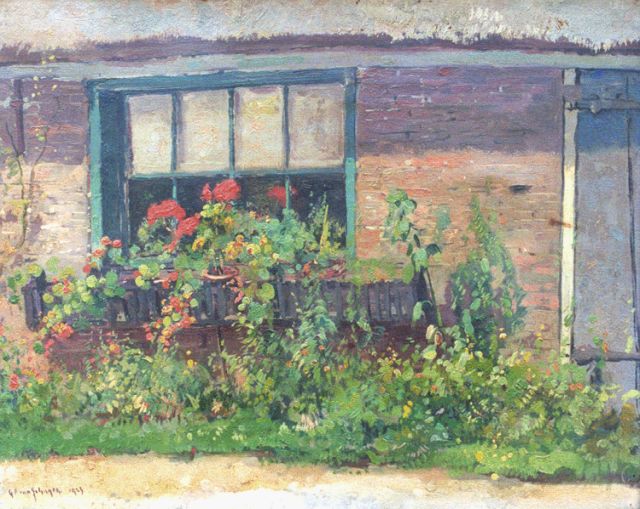 Gerbrand Frederik van Schagen | Boerentuintje in de zomer, olieverf op doek, 32,4 x 40,8 cm, gesigneerd l.o. en gedateerd 1923