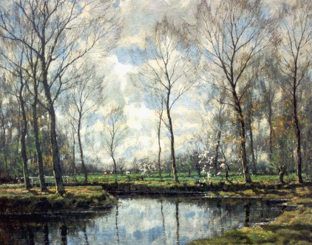 Arnold Gorter | Voorjaar langs de Vordense Beek, olieverf op doek, 75,3 x 95,4 cm, gesigneerd r.o.