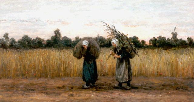 Jozef Israëls | Huiswaarts, olieverf op doek, 53,0 x 100,5 cm, gesigneerd r.o.