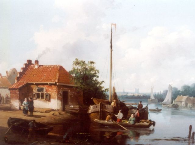 Jacques Carabain | Het lossen van de lading, olieverf op paneel, 27,0 x 35,0 cm, gesigneerd r.o. en gedateerd '55