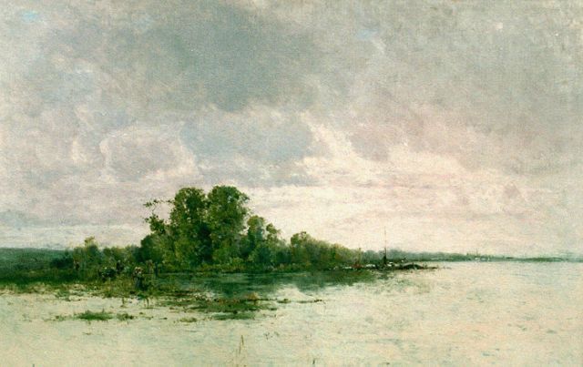 Victor Viollet-le-Duc | Les Bords de l'Oise Isle Adam, olieverf op doek, 49,7 x 74,0 cm, gesigneerd l.o.