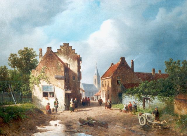 Adriaan Vrolijk | Zomers dorpsstraatje, olieverf op paneel, 30,8 x 42,1 cm, gesigneerd r.o. en gedateerd '49