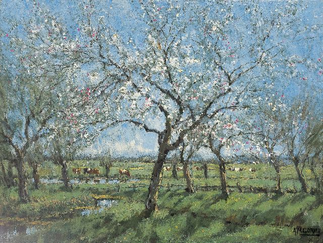 Arnold Gorter | Voorjaar, olieverf op doek, 31,8 x 42,0 cm, gesigneerd r.o.