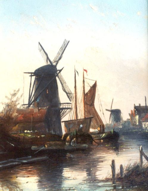 Jacob Jan Coenraad Spohler | Riviergezicht, olieverf op paneel, 20,3 x 16,0 cm, gesigneerd l.o.