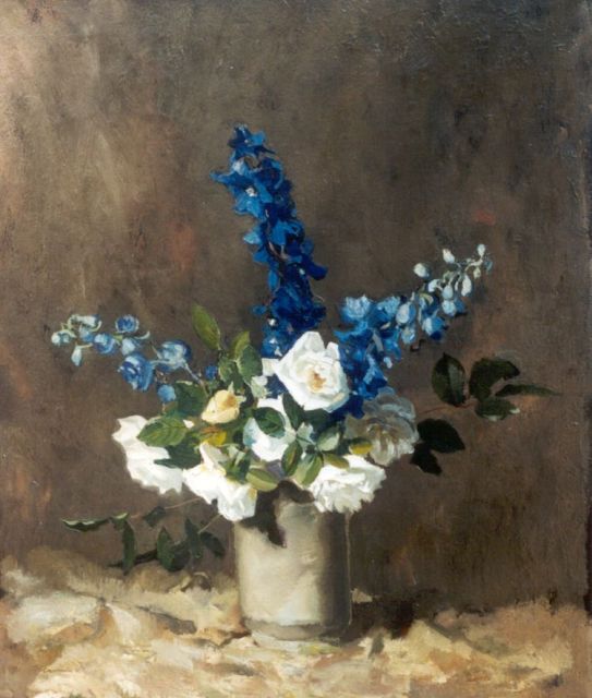 Herman Mees | Bloemstilleven, olieverf op doek, 65,7 x 56,1 cm, gesigneerd l.o.