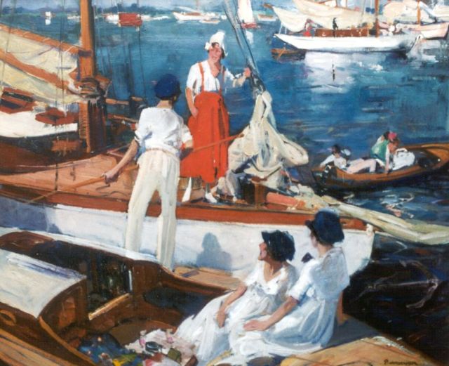 Piet van der Hem | Een dag op het water, olieverf op doek, 65,7 x 79,7 cm, gesigneerd r.o.