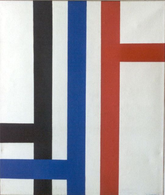Joop Vreugdenhil | T 2, olieverf op doek, 130,0 x 110,0 cm, gesigneerd r.o. en gedateerd '67
