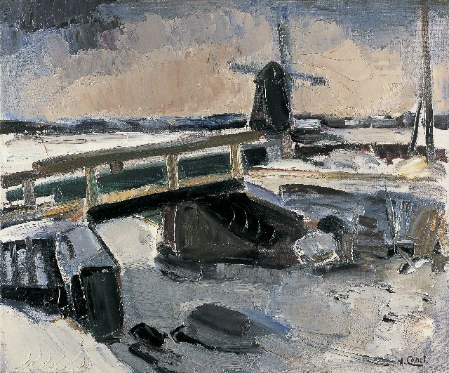 Arnout Colnot | Oosterdijk in de sneeuw, olieverf op doek, 52,5 x 63,7 cm, gesigneerd r.o.