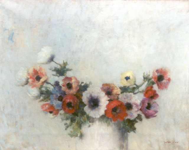 Walter Vaes | Vaas met anemonen, olieverf op doek, 40,0 x 50,3 cm, gesigneerd r.o.