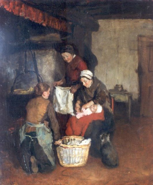Albert Neuhuys | Kind verschonen, olieverf op doek, 62,0 x 50,0 cm, gesigneerd l.o.