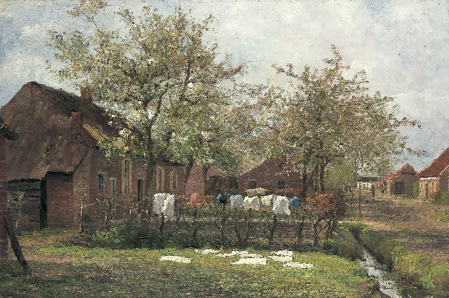 Evert Pieters | Bloeiende appelbomen, olieverf op doek, 90,3 x 134,5 cm, gesigneerd l.o.