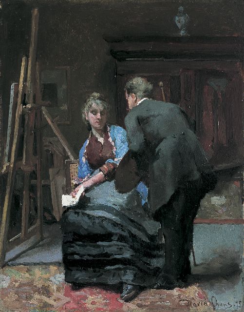 David Oyens | Schilder en zijn model, olieverf op paneel, 33,2 x 26,0 cm, gesigneerd r.o. en gedateerd '78