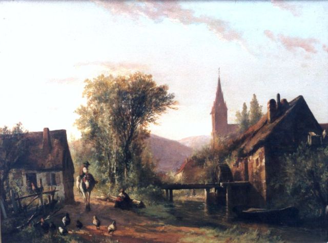 Abraham van der Wayen Pieterszen | Zomerlandschap met watermolen, olieverf op paneel, 37,0 x 50,2 cm, gesigneerd l.o. met initialen