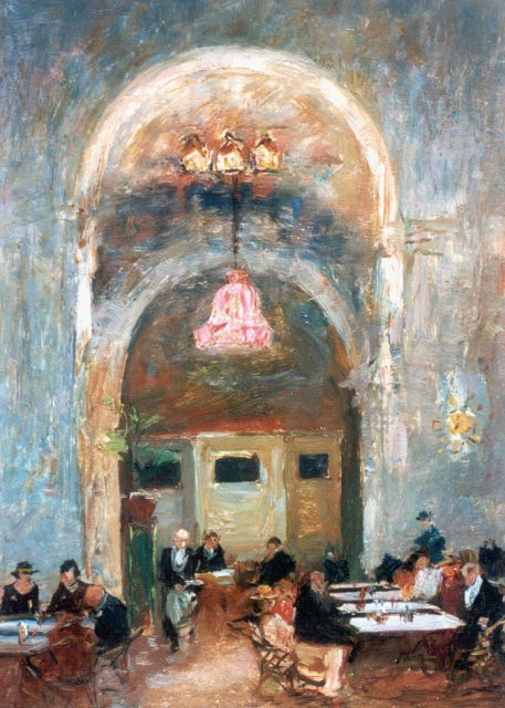 Willem de Zwart | Au Cafe   *** E I N D 1993 ***, olieverf op paneel, 36,5 x 24,4 cm, gesigneerd r.o.