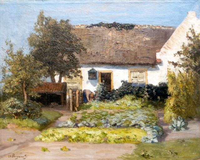 Herman Bogman jr. | Boerenerf in de zomer, olieverf op doek, 40,5 x 50,5 cm, gesigneerd l.o.