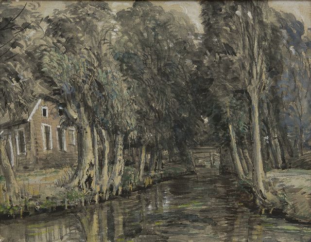 Johan Dijkstra | Giethoorn, aquarel op papier, 51,2 x 66,0 cm, gesigneerd r.o.