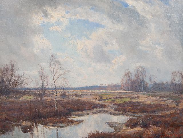 Johan Meijer | Heideplas, olieverf op doek, 61,1 x 81,4 cm, gesigneerd r.o. en verso